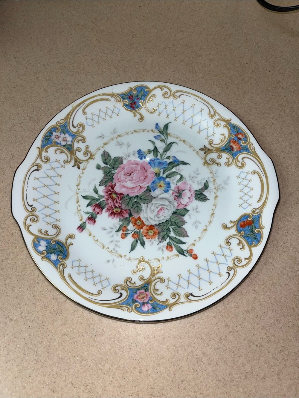 Vintage Andrea by Sadek Floral Serving Platter Plate